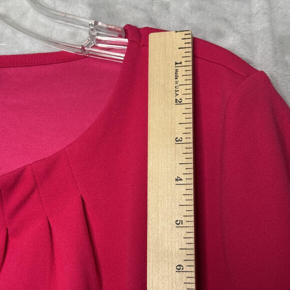 Talbots Top Womens Large Petite Pink 3/4 Sleeve Split Neck Stretch Pullover - Picture 8 of 10